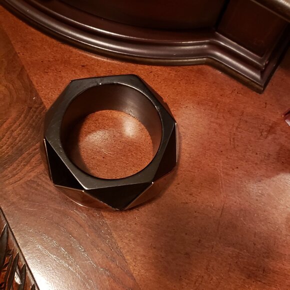 Bebe Wood and Metal Bangle - Picture 2 of 2